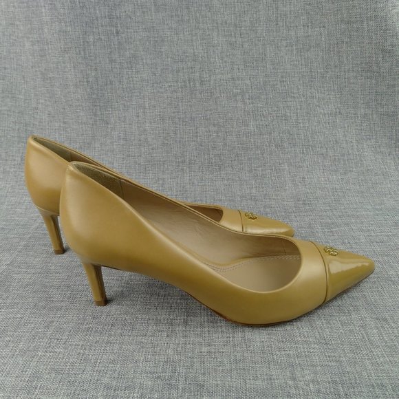 Tory Burch Nude/Tan Leather Stiletto Pumps Size 6 - Picture 4 of 16